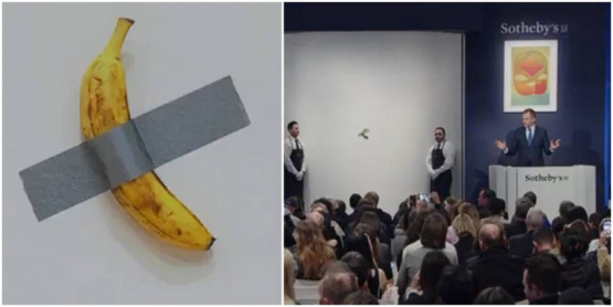 Plátano con cinta adhesiva de Maurizio Cattelan se vende por 6.2 millones de dólares en Nueva York